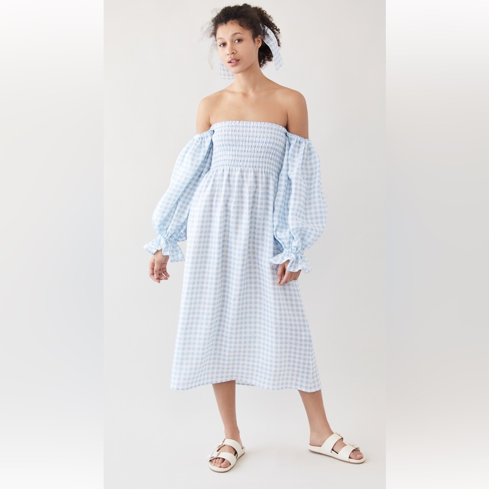 NWOT Sleeper Atlanta Balloon Sleeve Linen Dress